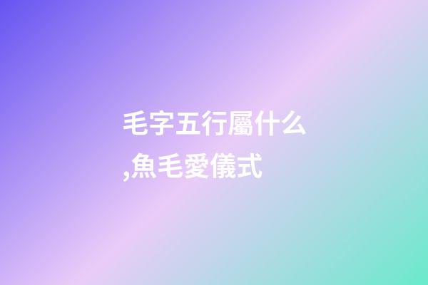 毛字五行屬什么,魚毛愛儀式 (東加豆)-第1張-觀點-玄機派